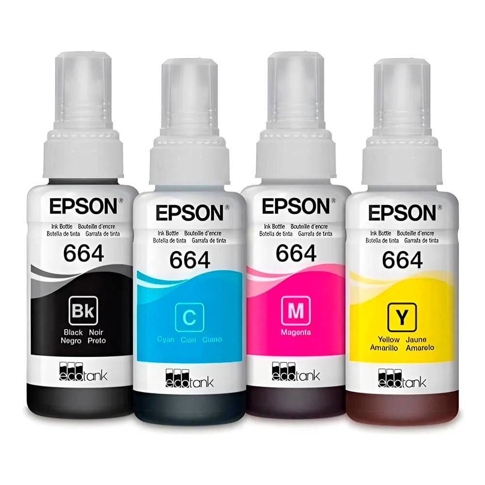 Kit Tinta Epson T664 BKCMY L380 L355 Original