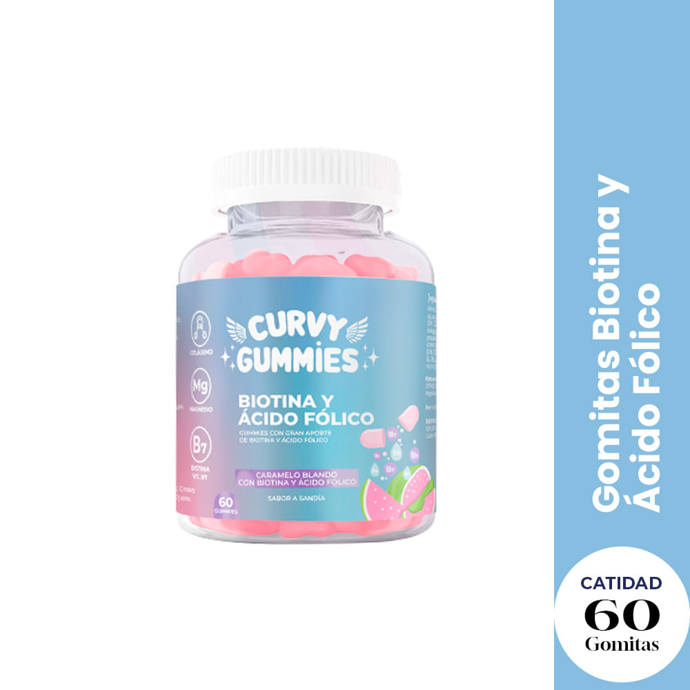 Biotina y Ácid Fólico 60 gmts Curvy Gummies