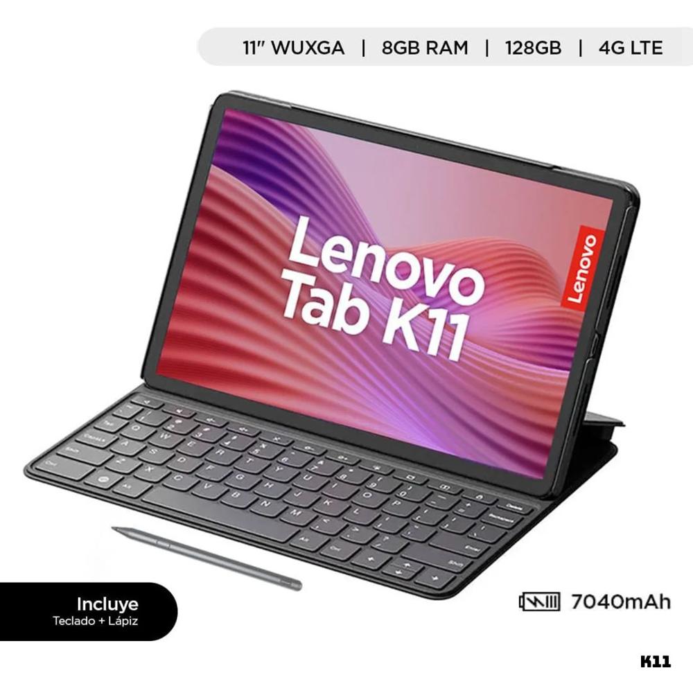 TABLET LENOVO TAB K11 + TECLADO + LAPIZ 8GB RAM 128GB ROM - GRIS