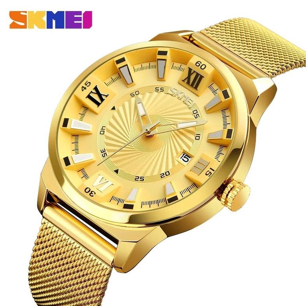 Reloj Skmei 9166 DORADO Analogo Original