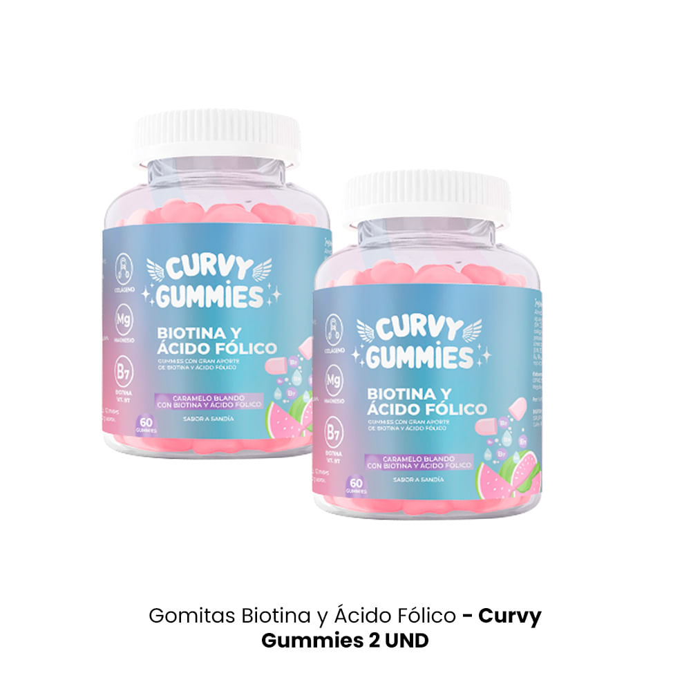 Biotina y Ácid Fólico 60 gmts Curvy Gummies 2Uni