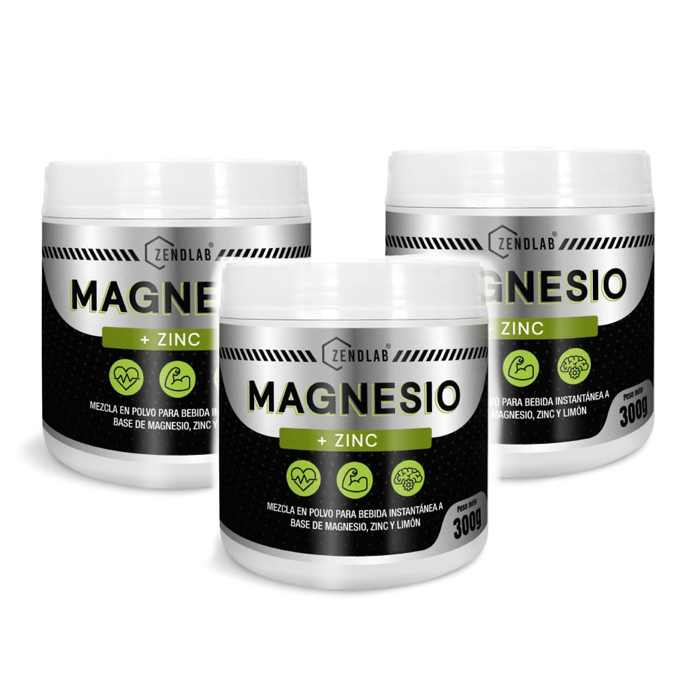 PACK X 3 Citrato de Magnesio  Zendlab 300 gr con Zinc