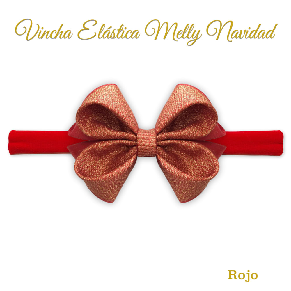 Vincha para bebé modelo Melly Navidad color Rojo - Creaciones Karito