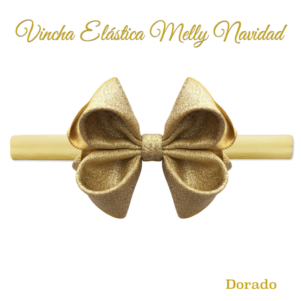 Vincha para bebé modelo Melly Navidad color Dorado - Creaciones Karito
