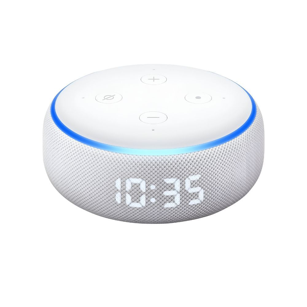 Echo Dot 3ª generacion con reloj, blanco
