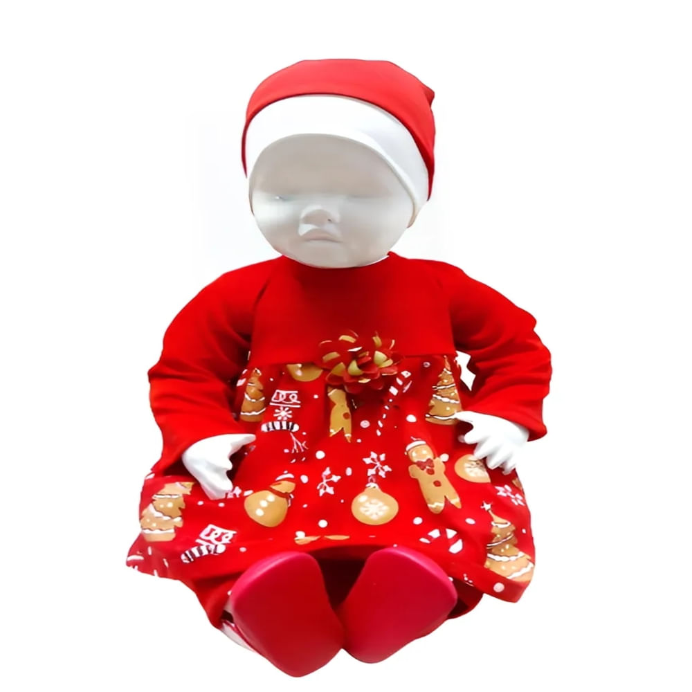 Ajuar de bebe Vestido Navideño Rojo