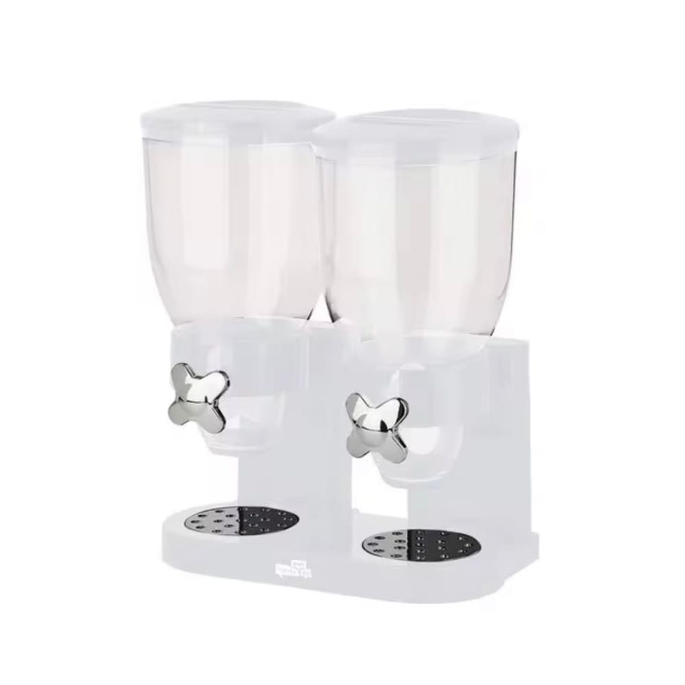Dispensador Blanco Doble de Cereal Organizador Multiusos Contenedor