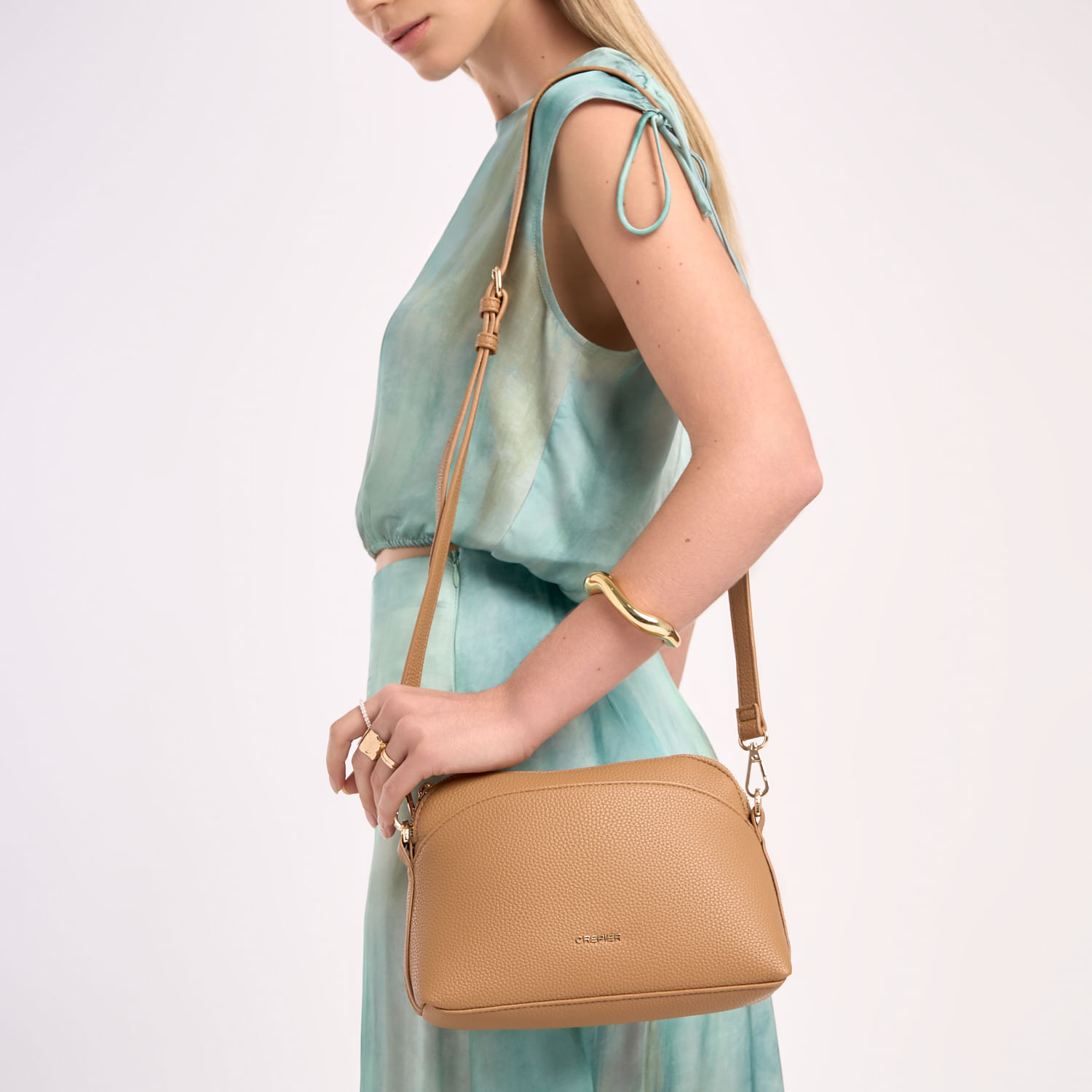 Cartera Crepier Crossbody Emira Chico Camel