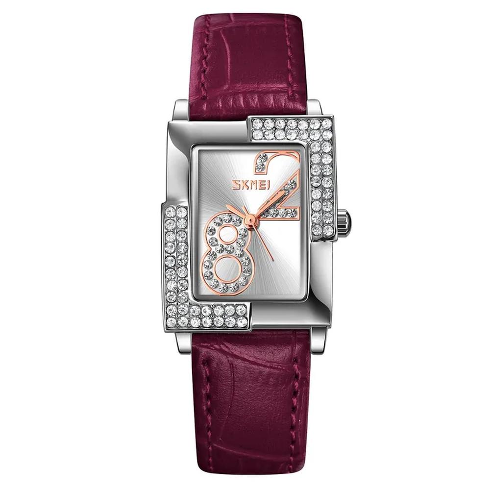 RELOJ SKMEI 9289 MORADO CORREA CUERO PARA MUJER.