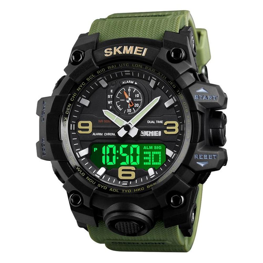 Reloj Skmei 1586 Verde Correa Silicona