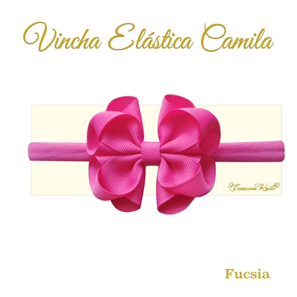 Vincha para bebé modelo Camila color fucsia - Creaciones Karito