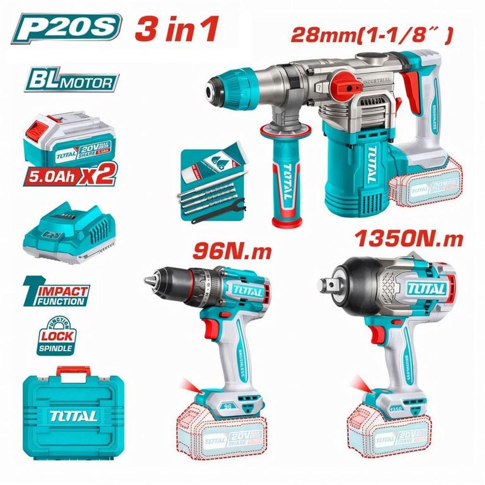 Taladro 96nm Rotomartillo  Llave De Impacto Total-TOSLI250281