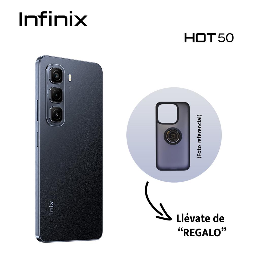 INFINIX HOT 50 4G 8GB RAM y 8GB EXTENDIDA CON 256GB COLOR NEGRO CON ESTUCHE DE REGALO