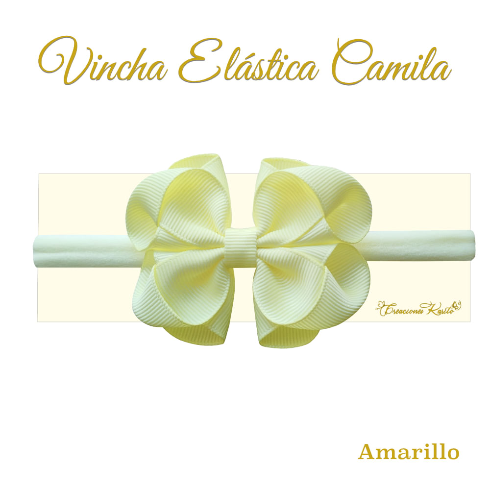 Vincha para bebé modelo Camila color amarillo - Creaciones Karito