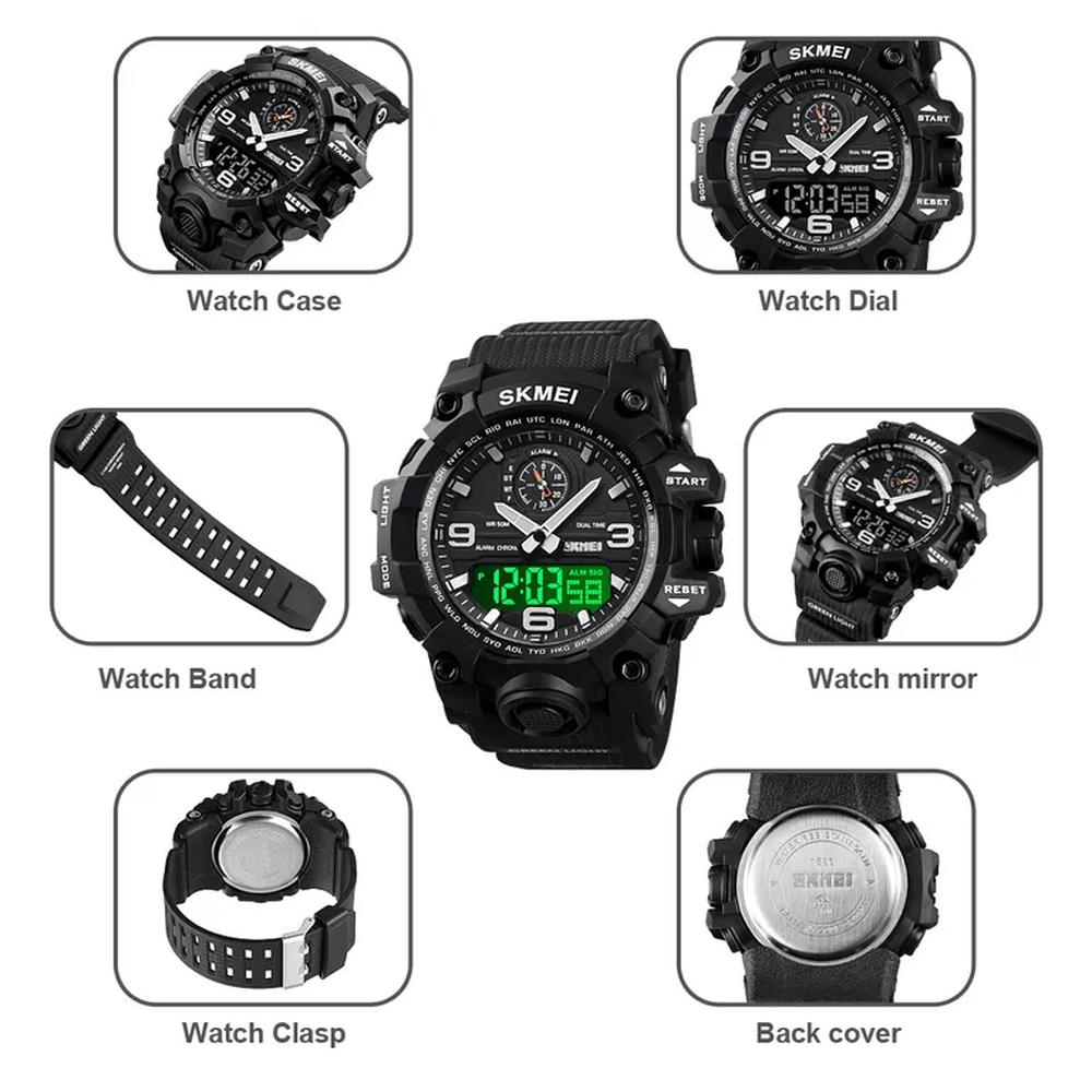 Reloj Skmei 1586 Negro Correa Silicona