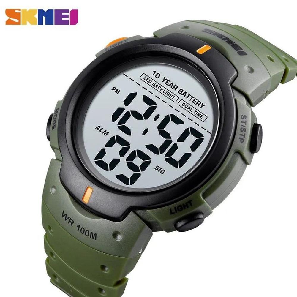 Reloj Skmei 1560 10atm Batería 10 años ARMY GREEN.