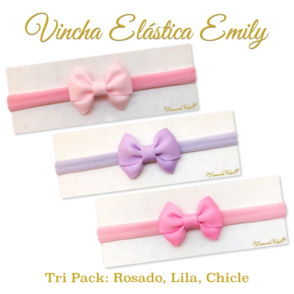 Vincha para bebé modelo Emily pack x3 - Creaciones Karito