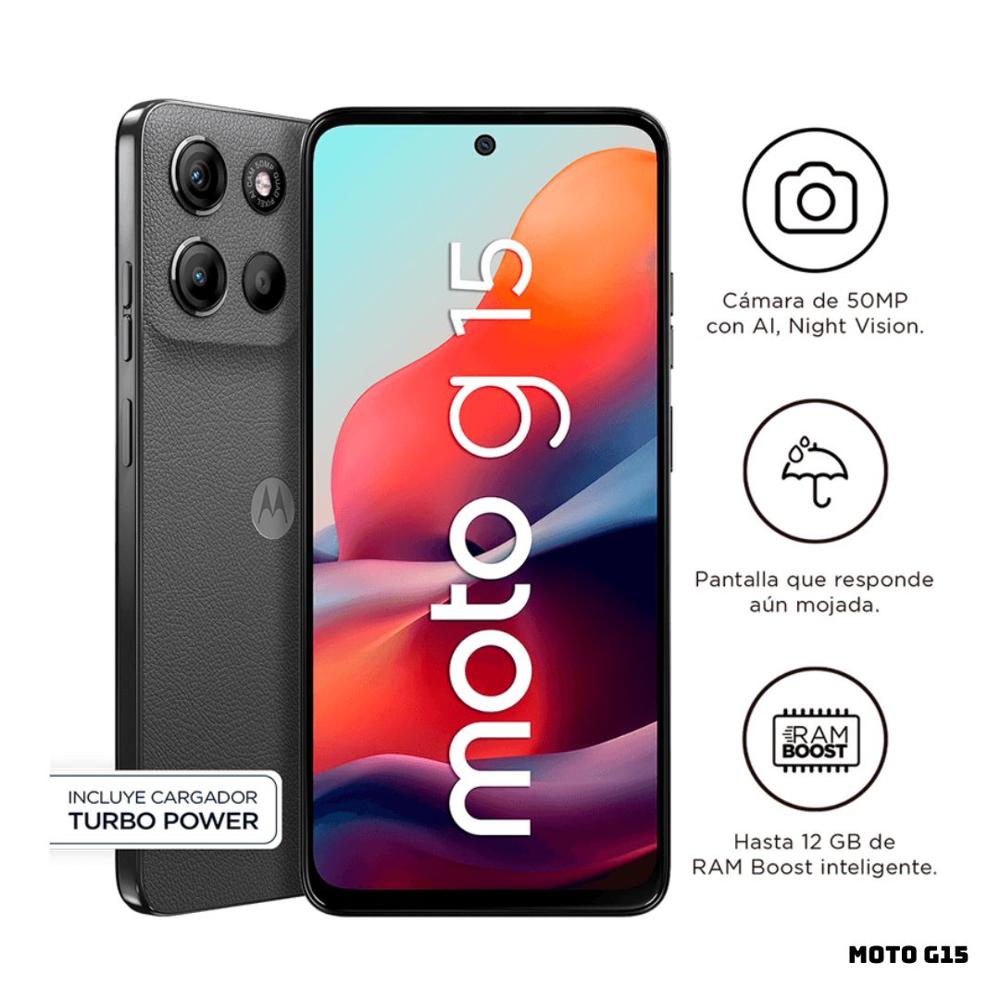CELULAR MOTOROLA MOTO G15 4GB RAM 256GB ROM - GRIS