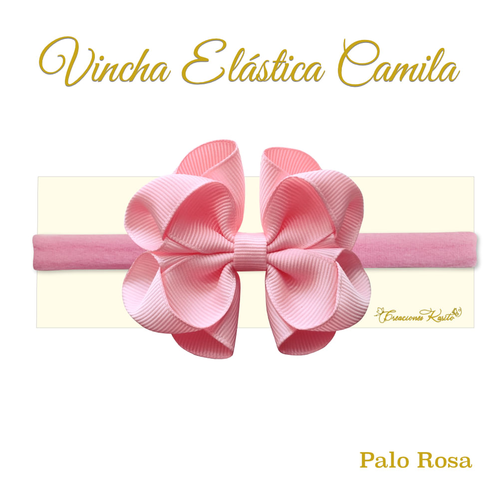 Vincha para bebé modelo Camila color palo rosa - Creaciones Karito