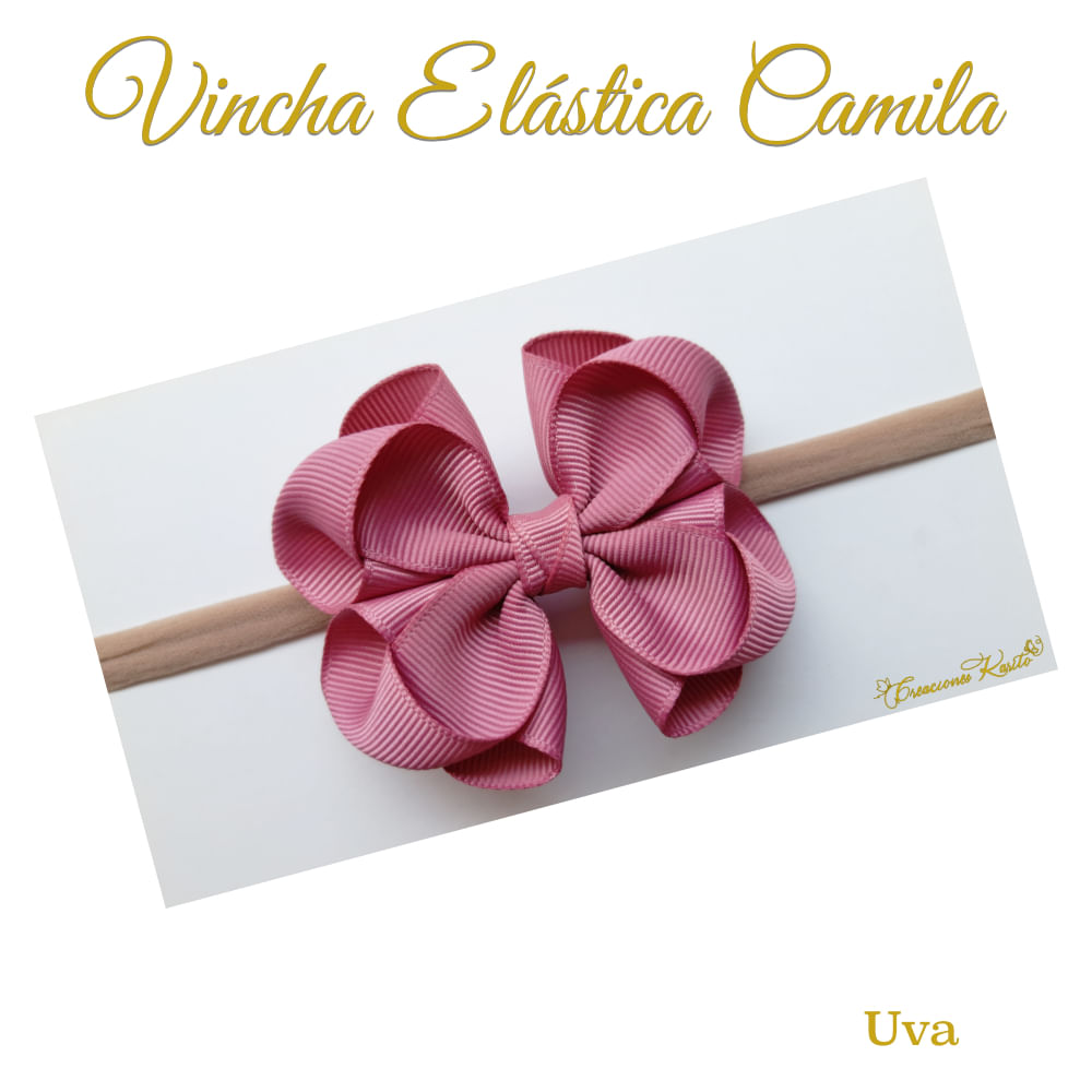 Vincha para bebé modelo Camila color uva - Creaciones Karito