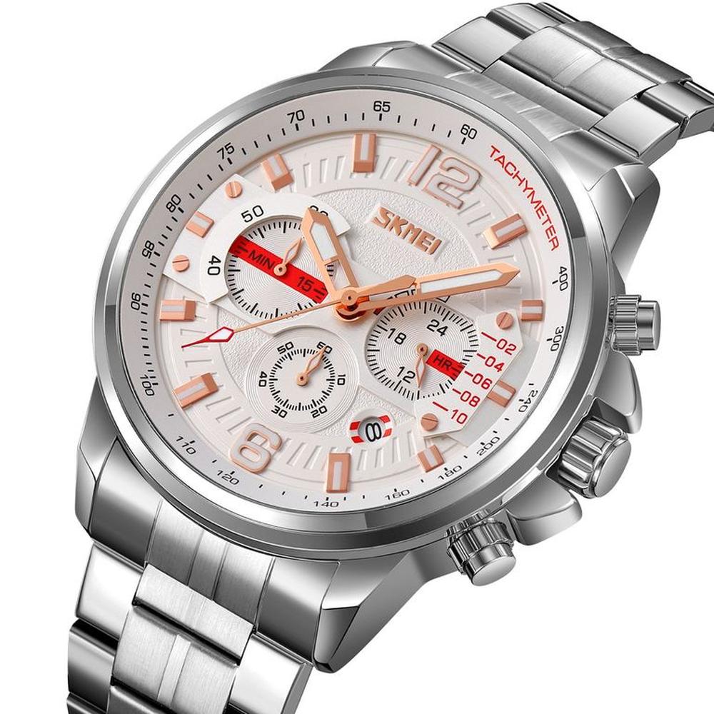 Reloj Skmei 9332 PLATEADO fecha analógo cronómetro
