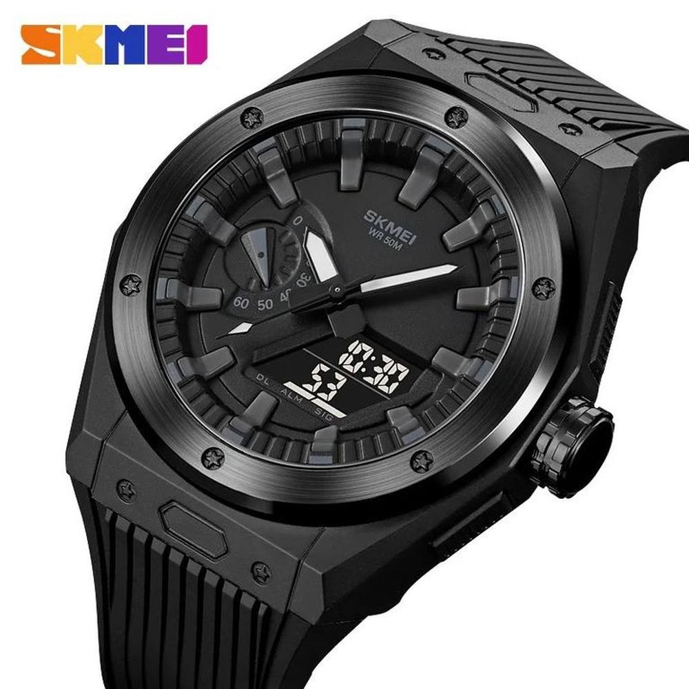 Reloj Skmei 2103 Negro Correa Silicona Luz Azul.