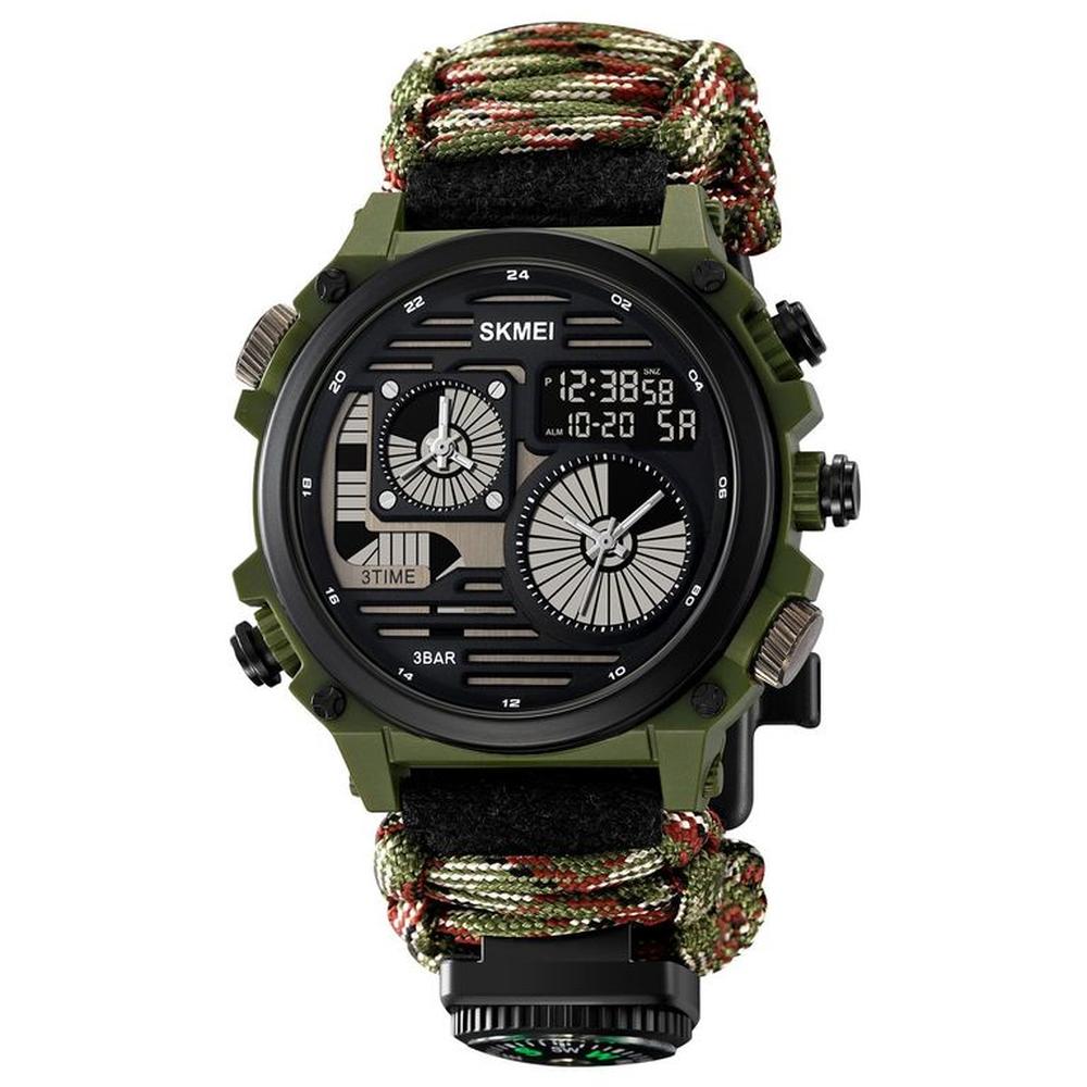 Reloj Skmei 2202 CAMUFLADO Analogo Digital Correa Tejida Nylon
