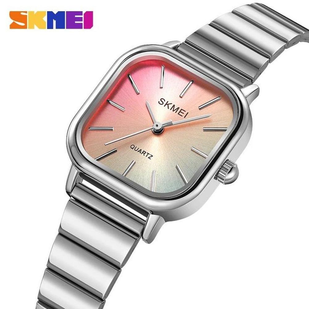 RELOJ SKMEI 2190 PLATEADO CORREA ACERO PARA MUJER