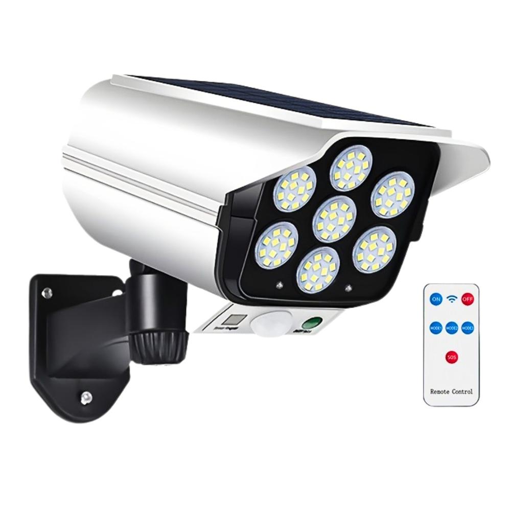 Lámpara Solar de Pared 77 LED con Sensor y Control Remoto Seisa JD-2178T