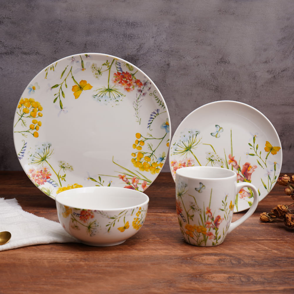Juego De Vajilla Floral