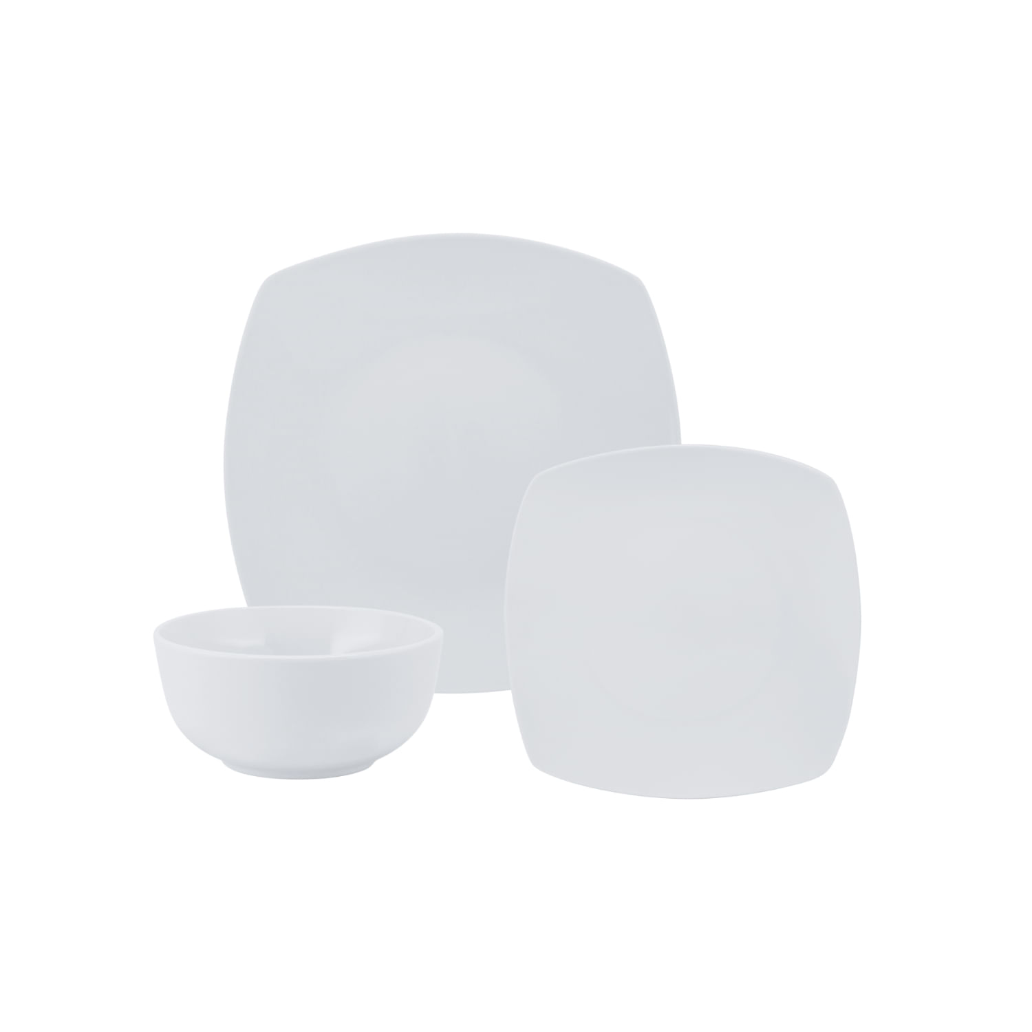 Juego De Vajilla Porcelana Blanca Cuadrada