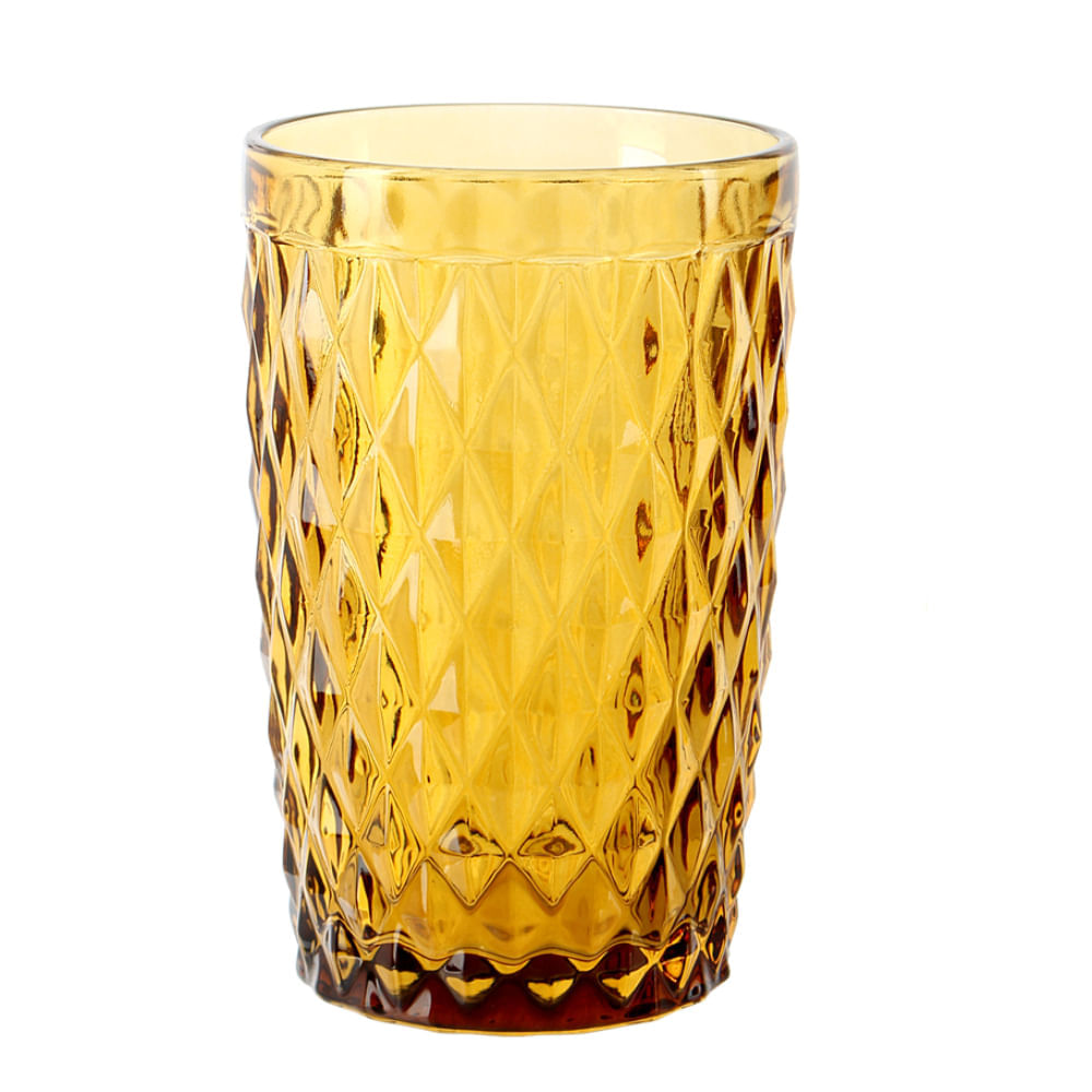 Set X4 Vaso Vidrio Ambar