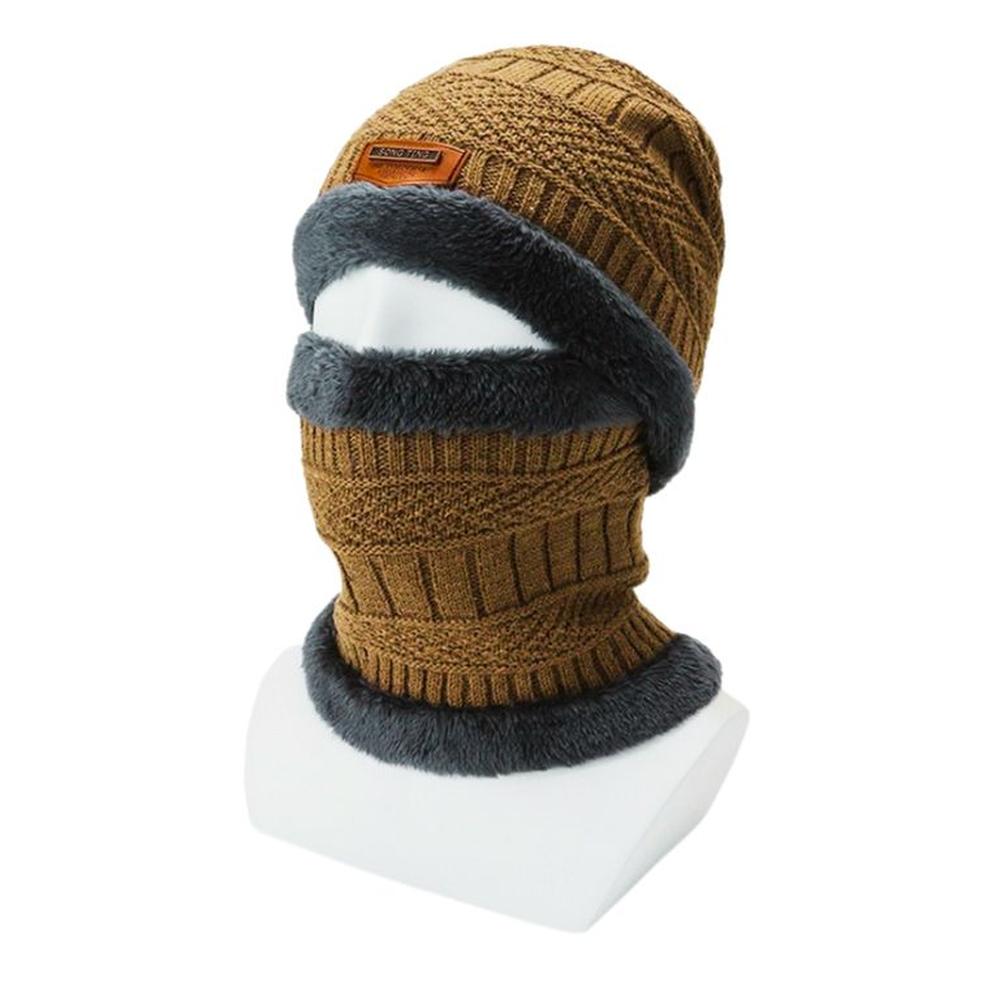 Beanie con Cuellera Gorro Mostaza con Bufanda