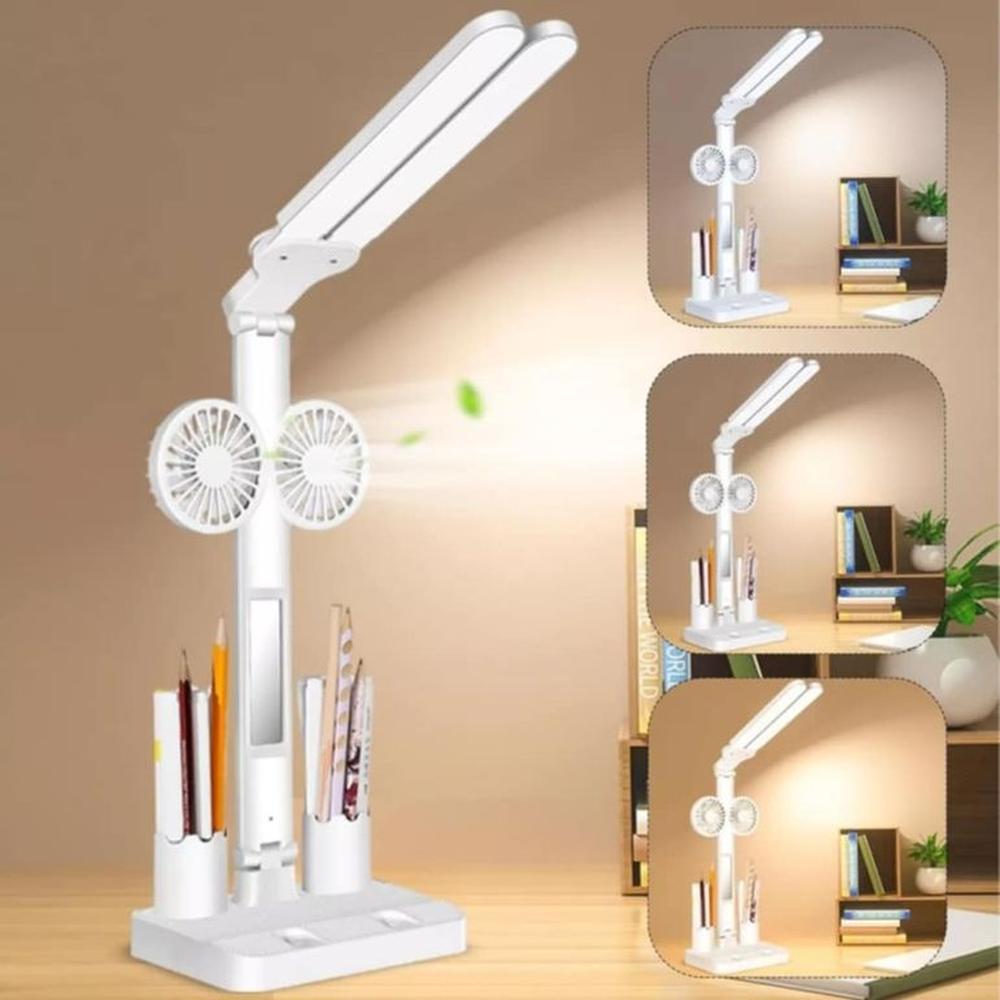 Lampara de Escritorio Ventilador Oficina Habitación de Niños Adultos