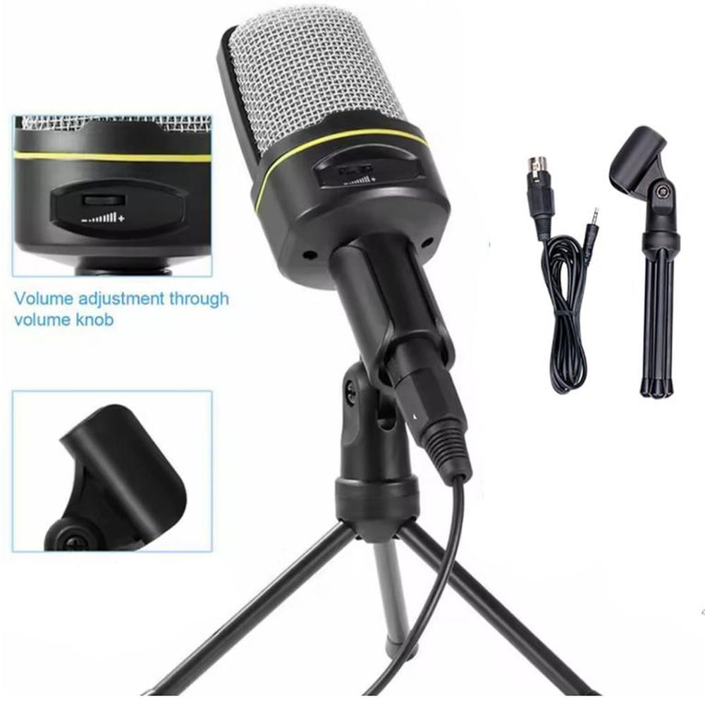 Microfono Condensador Omnidireccional para PC Mini Tripode