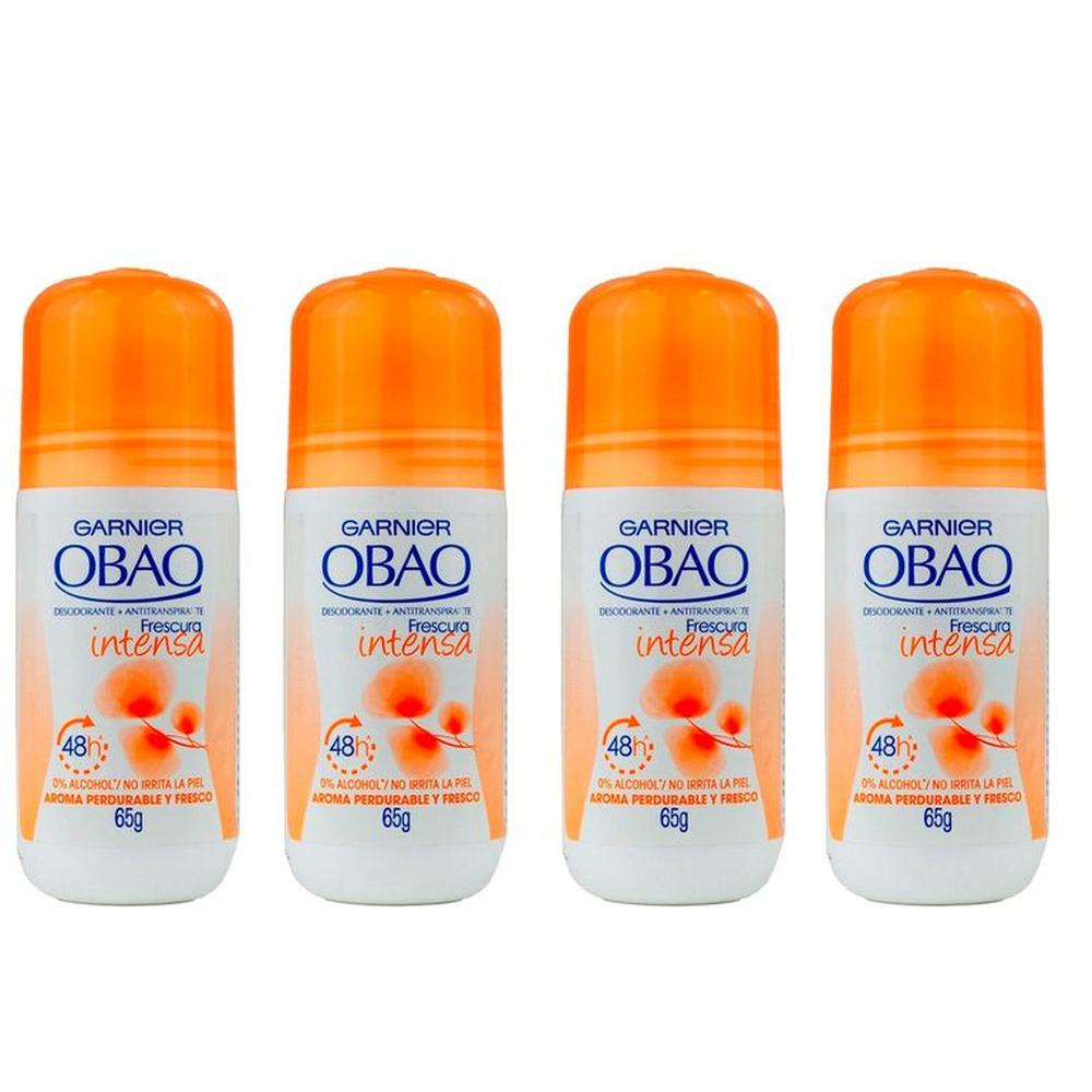 KIT x4 Desodorante Roll on Mujer Obao Frescura Intensa