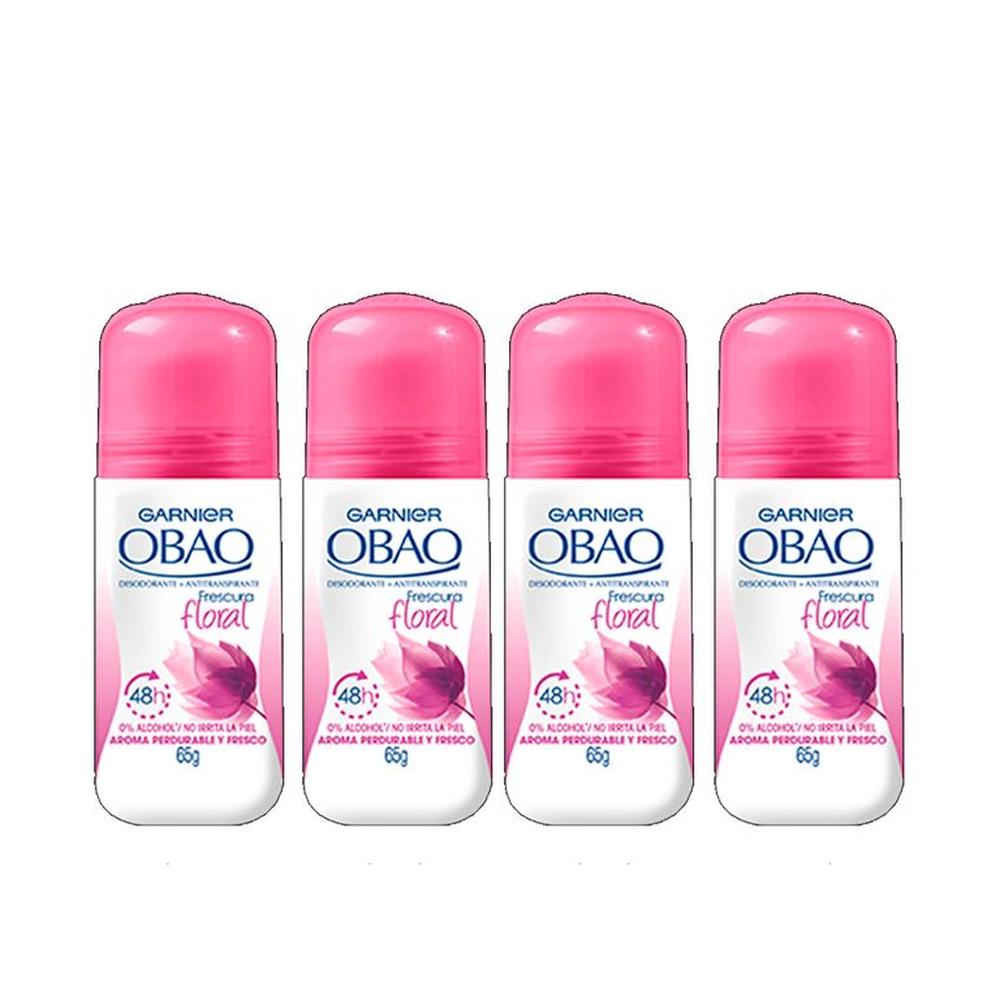 KIT x4 Desodorante roll on mujer obao frescura floral
