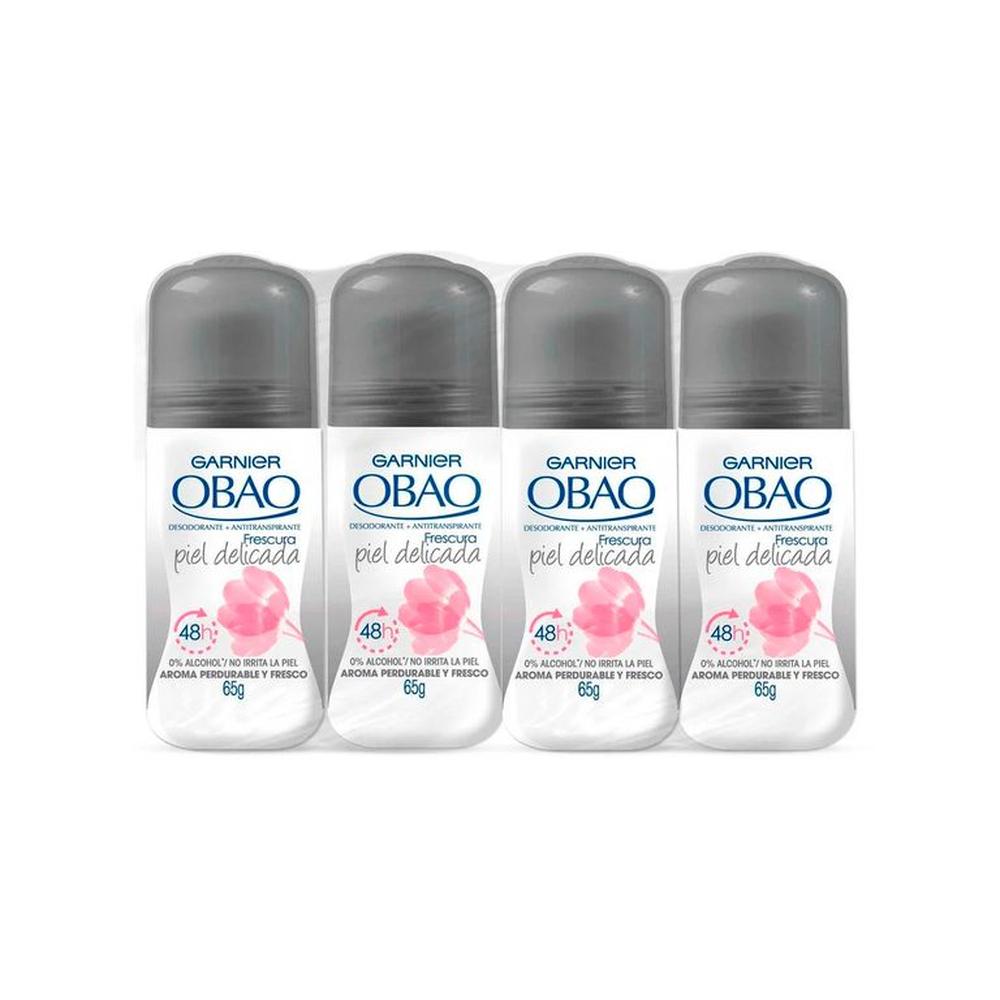 KIT x4 Desodorante Roll on Mujer Obao Piel Delicada