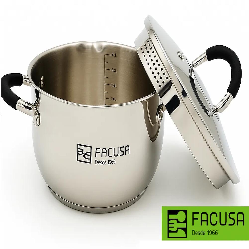 Olla de Acero Inoxidable con  tapa  de 20 cm Facusa