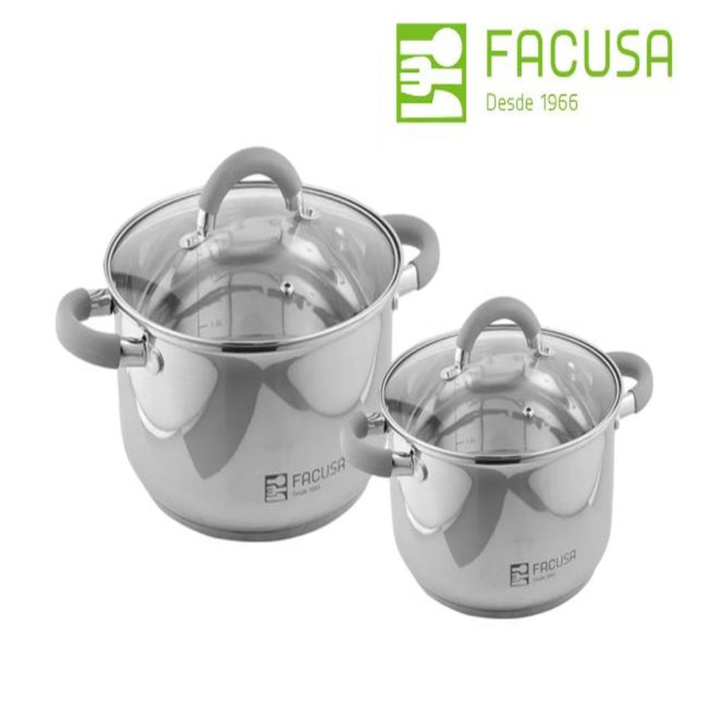 Set de ollas x 2 FACUSA acero inoxidable