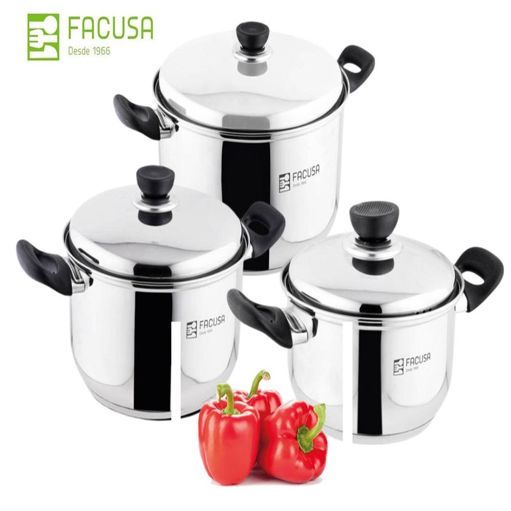 Juego de Ollas 6 piezas Acero Inoxidable Facusa