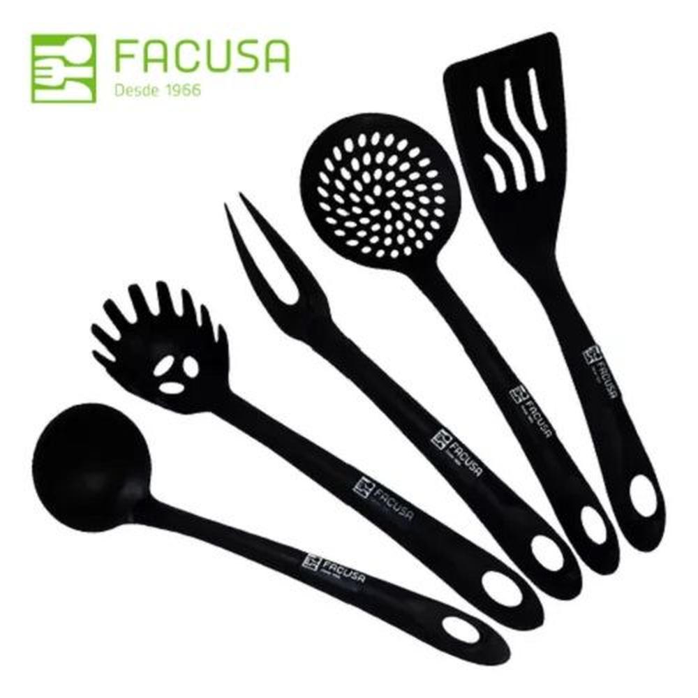 Utensilios de Nylon con Cuchillo X 5 piezas Facusa