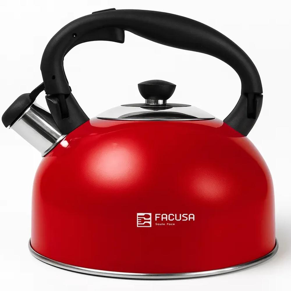 Tetera Facusa de 3 litros Rojo con Silbador - 100% Garantia