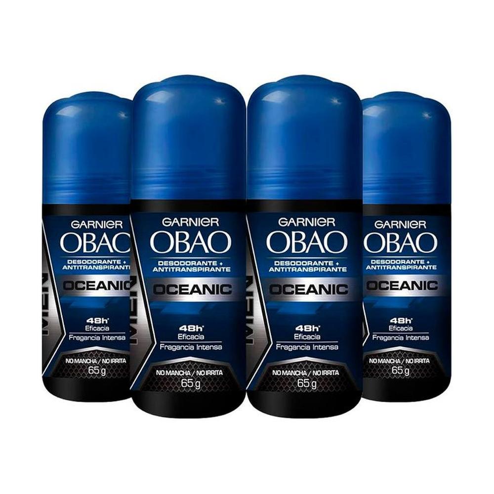 KIT x4 Desodorante Roll on Hombre Obao Oceanic