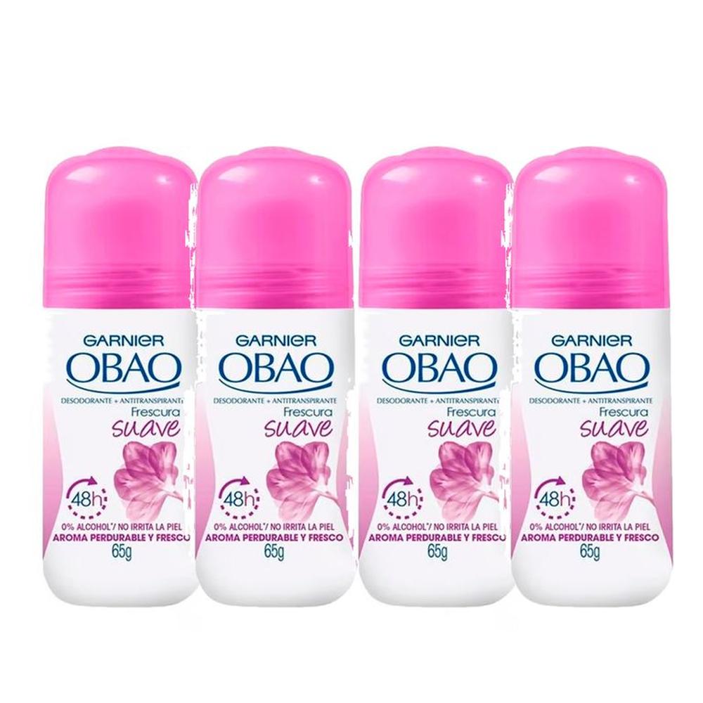 KIT x4 Desodorante Roll on Mujer Obao Frescura Suave