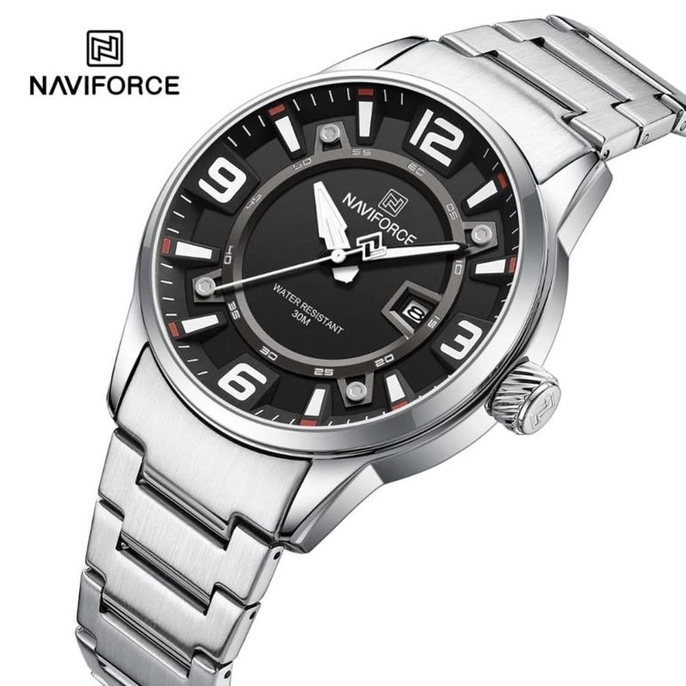 Reloj Naviforce NF8044 Acero Plateado Para Caballero