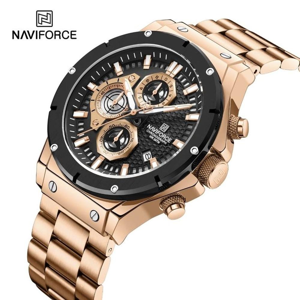 Reloj Naviforce 8026 Analogo Correa Acero Para caballero
