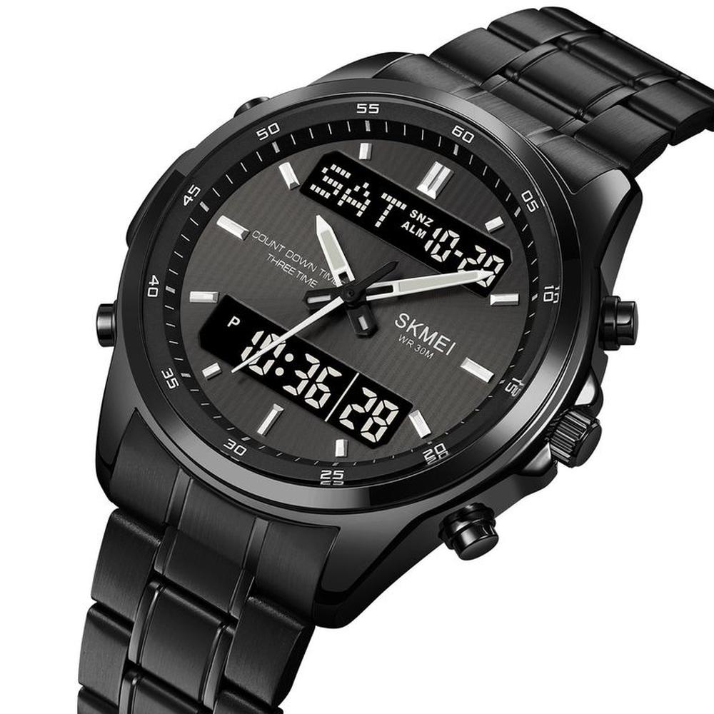 Reloj Skmei 2049 Negro Correa Acero Digital Analogo