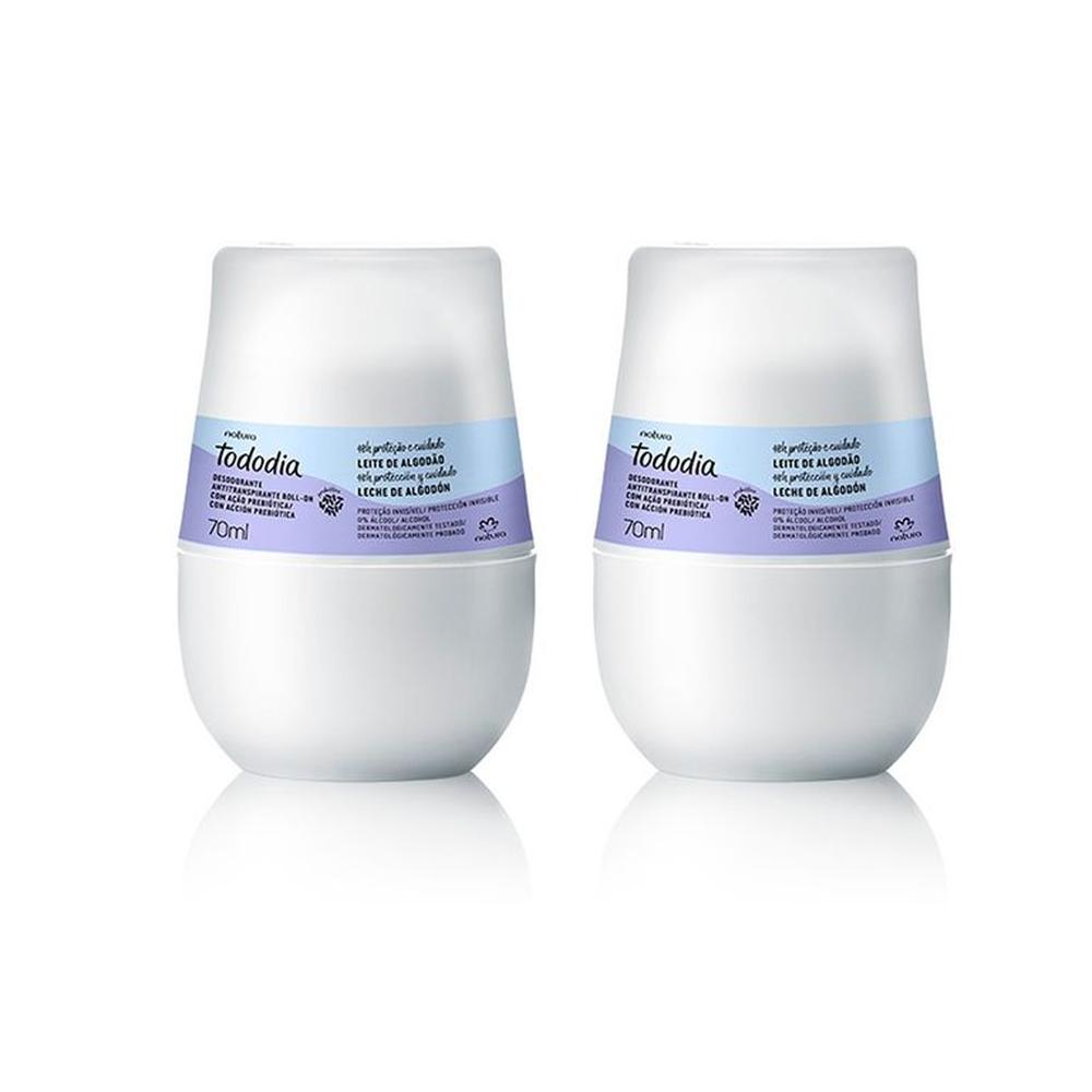 Desodorante Natura Tododia Algodón Roll-On Invisible x2 und