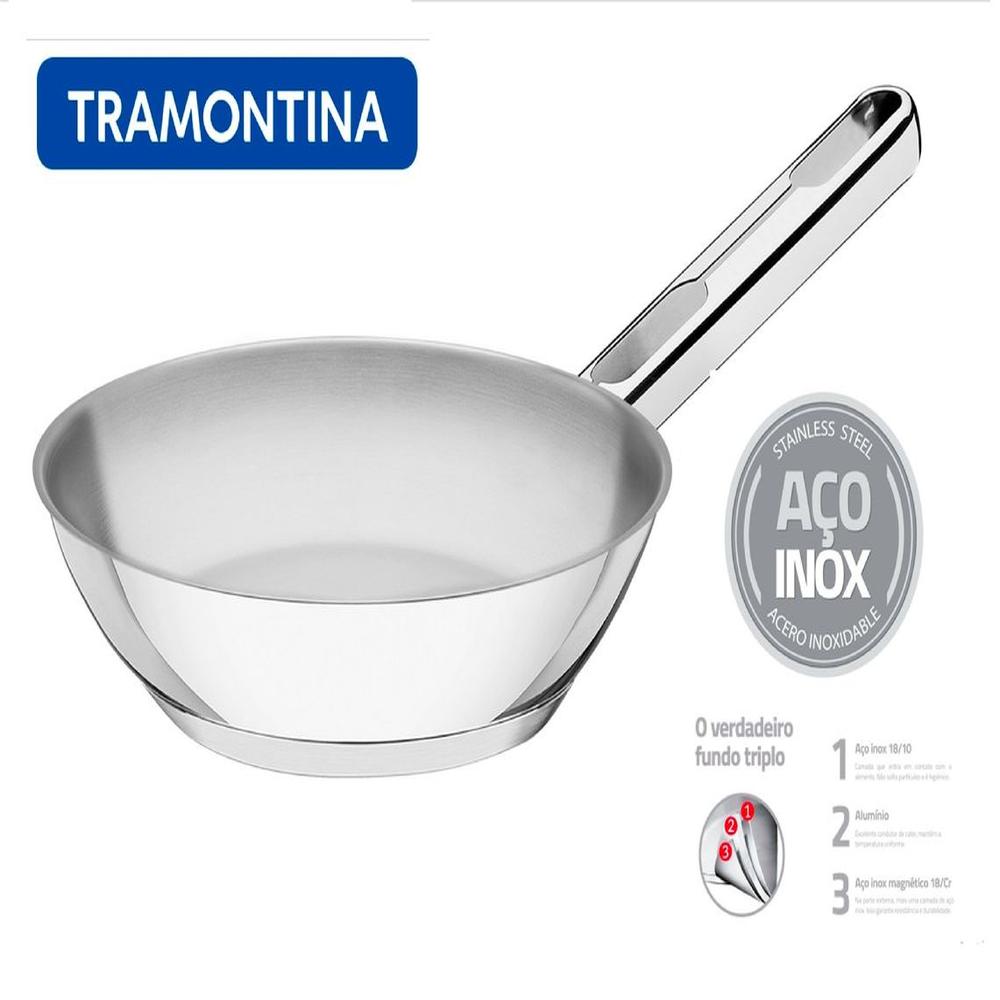 Sartén  de acero inoxidable con fondo triple de 24 cm 2,1 L Tramontina